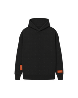 Front view of a black Bay or Bust Anthropic signature hoodie with BΛY OR BVST logo from the IPO Collection