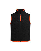 Front view of a black Bay or Bust Anthropic signature vest with BΛY OR BVST logo from the IPO Collection